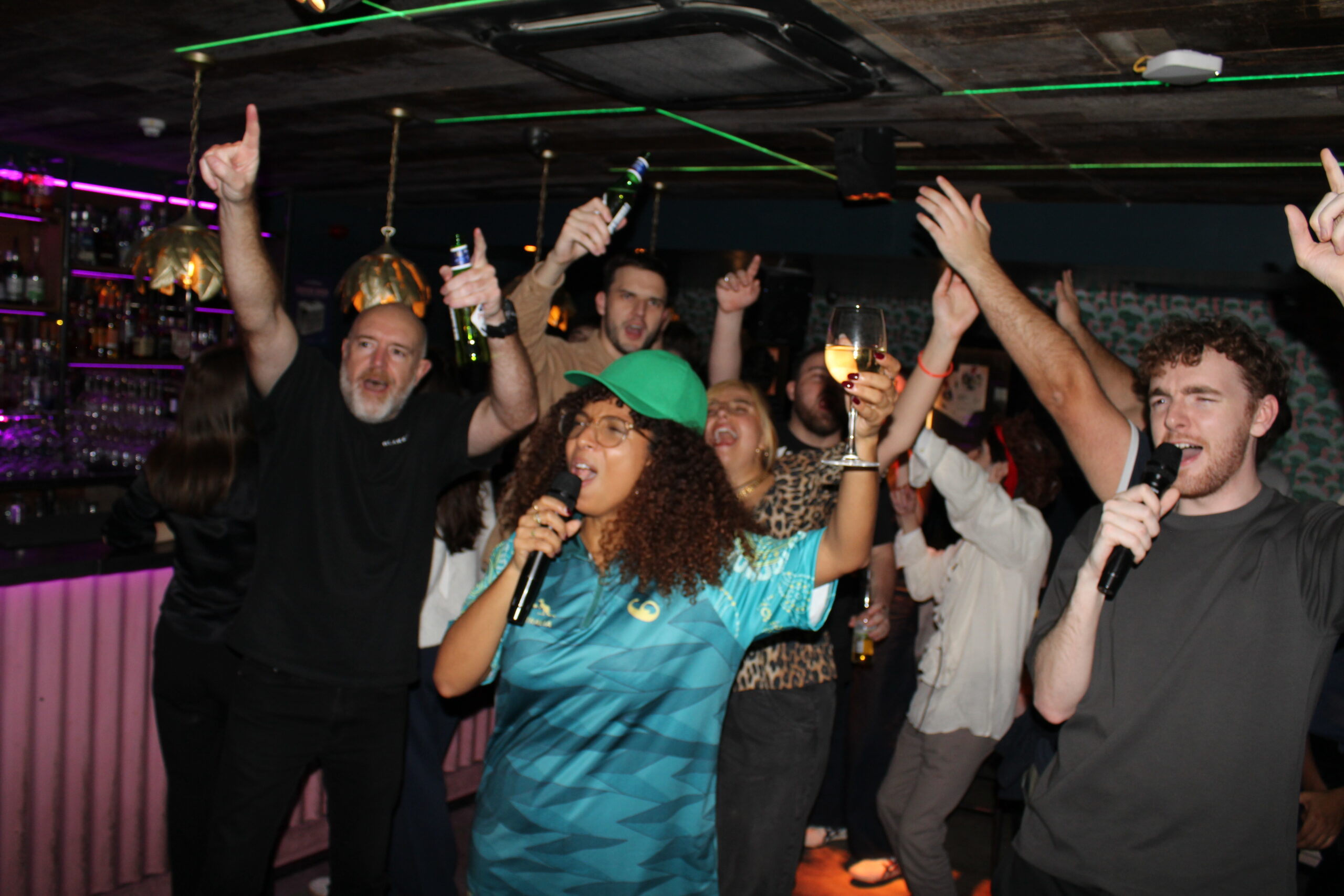 Group of Halloween singers togetherat Karaoke Heaven London
